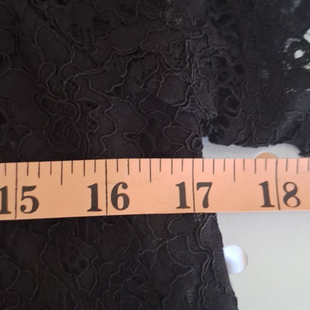 J Crew Black Floral Lace Blouse Short Sleeve Romantic Goth Top XS Womens - Picture 10 of 12